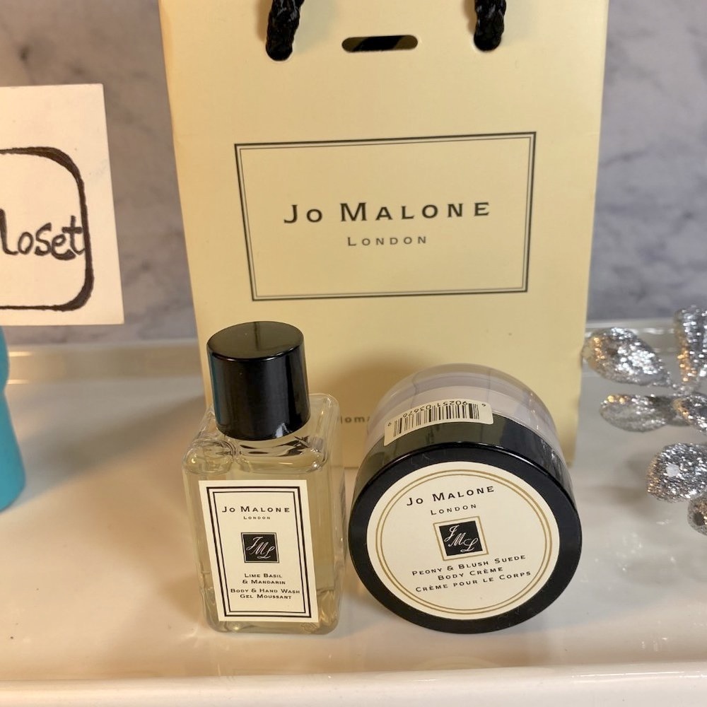 JO MALONE Set-Peony&Blush Suede Cream,Lime Basil Body Wash-15ml,15ml-2pc-NEW - Picture 2 of 16